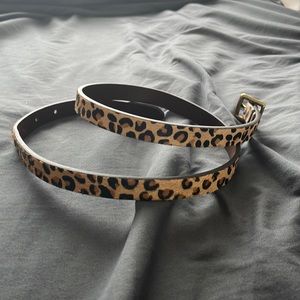 Skinny leopard belt